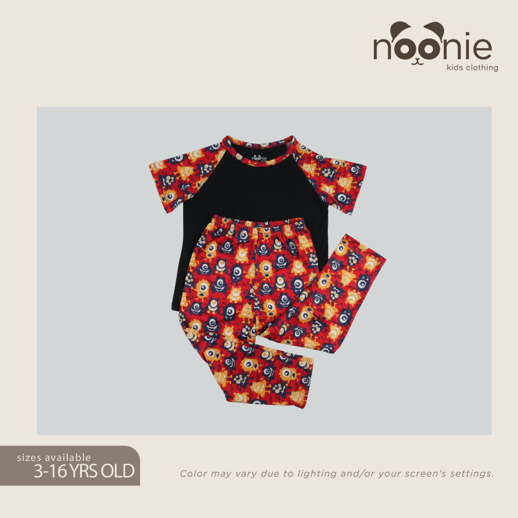 Noonie- Boys Terno (2-12Y) - Cotton Raglan and Pajama Set (unisex) - Terno for kids boy - Quality