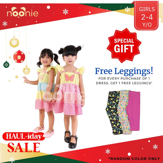Noonie- Girls Dress (2-4Y)- Toddler Baby Doll Smocked Colorful Dress for kids - Above the Knee