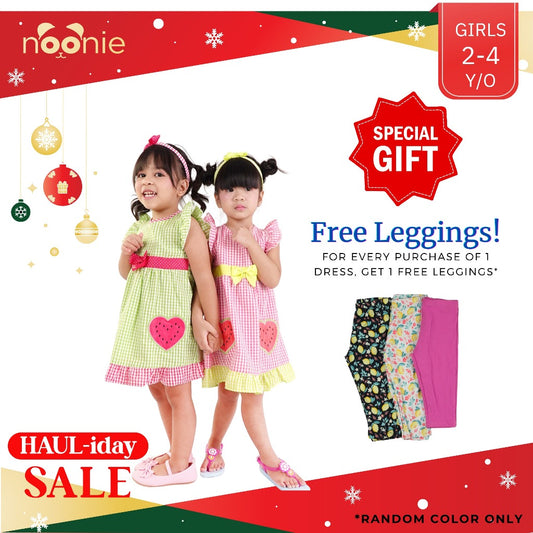 Noonie- Girls Dress (2-4Y)- Toddler Cotton Serrsucker Flutter Dress -Colorful Summer Dress