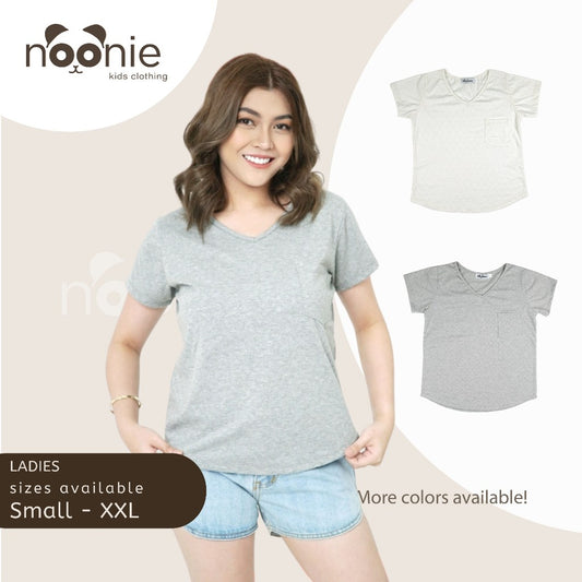 < Clearance >Noonie - Ladies T-Shirt (S-2XL) Cotton T shirt for Women - V-neck