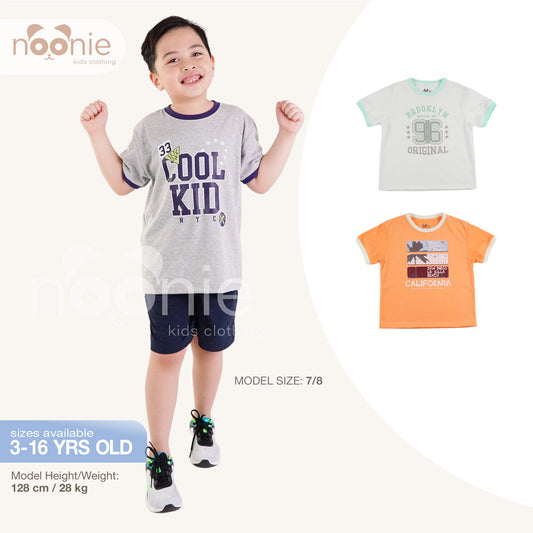 Noonie - Boys Tops (3-16yo) - Cotton Ringer T-Shirt with Graphic Print